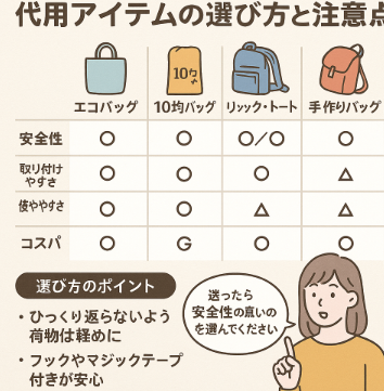 ベビーカーアンダーバッグの代用アイテム